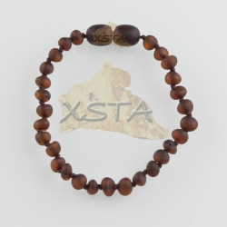 Amber teething bracelet baroque cherry raw